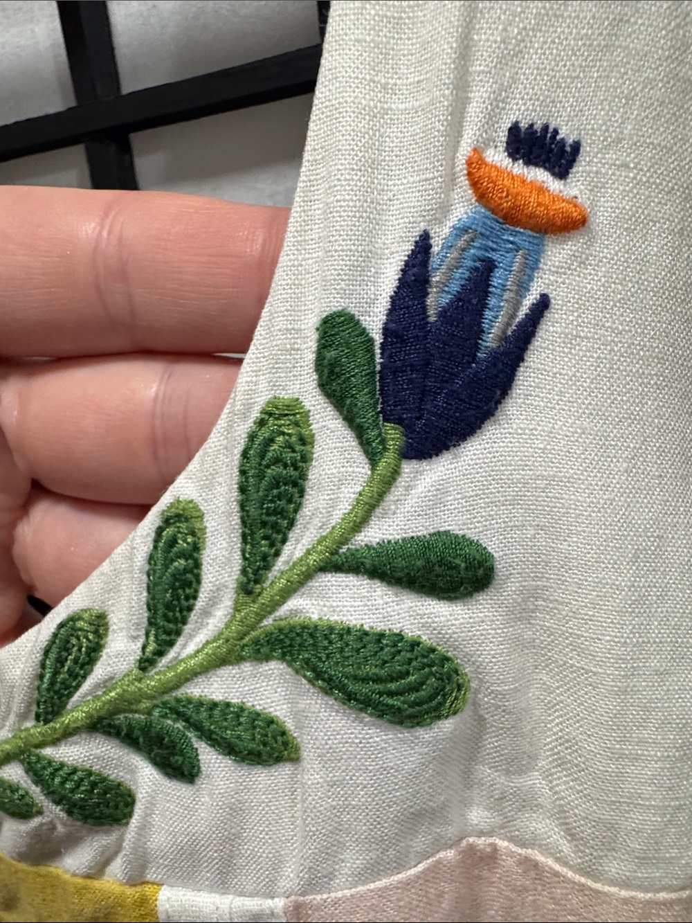 FARM Rio defect Delicate Floral Stripes Linen Blend Maxi Dress 🌼 - Picture 15 of 16